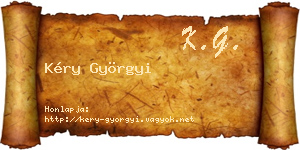 Kéry Györgyi névjegykártya